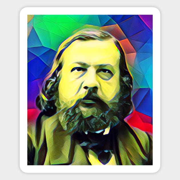 Theophile Gautier Colourful Portrait | Theophile Gautier Artwork 7 Sticker by JustLit